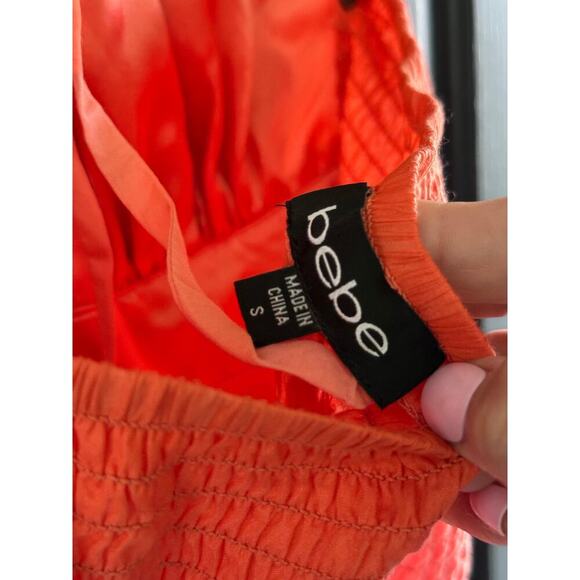 Bebe Women's Coral Orange Ombre Halter Neck Maxi Dress Size Small - Picture 3 of 10